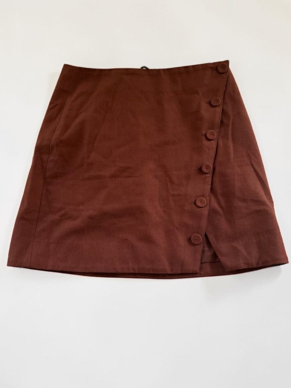 & Other Stories Brown Cotton Wrap Mini Skirt Size 6 NWOT